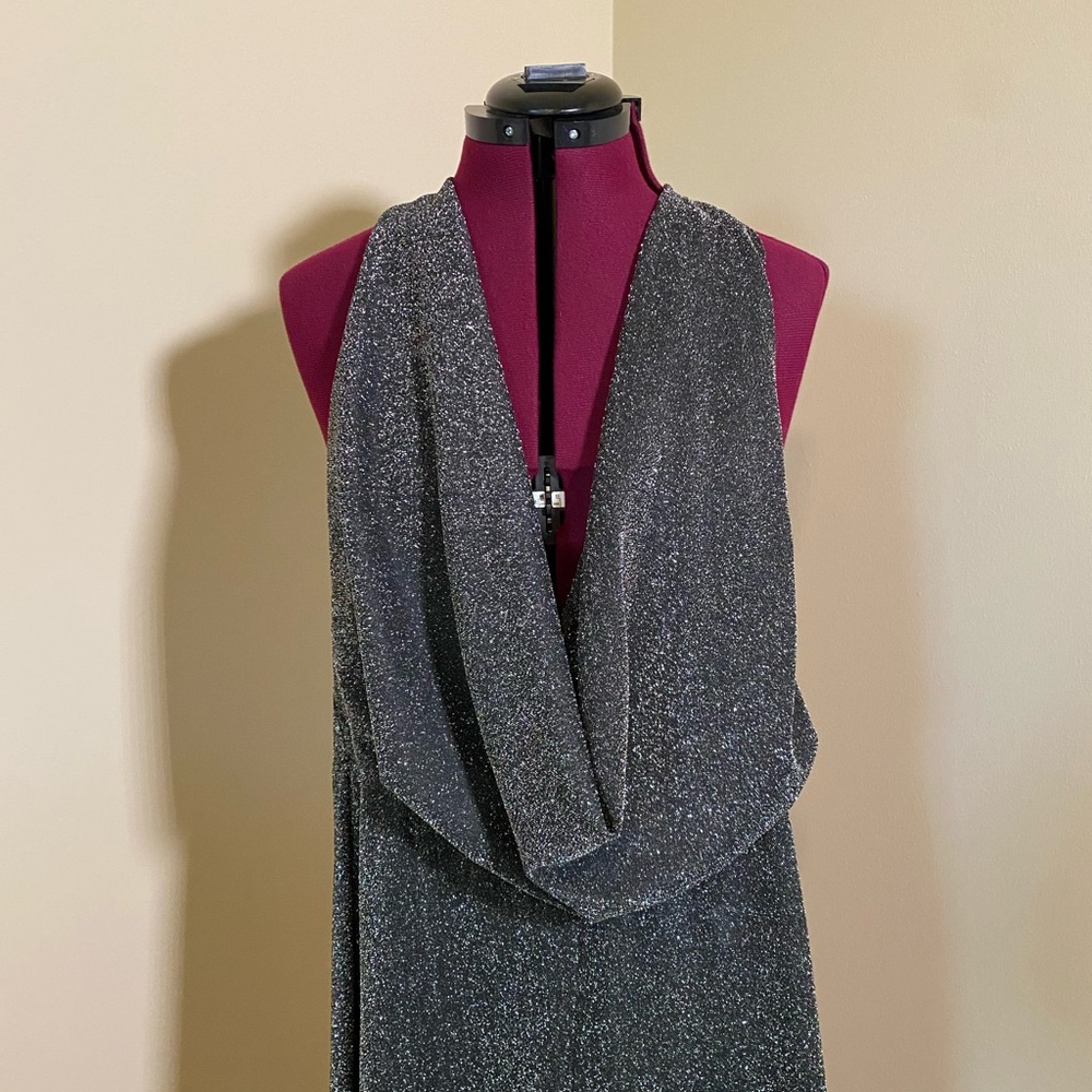 Superdown Silver/Black Halter Jumpsuit Size M